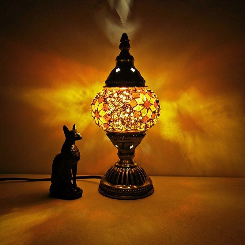 1 la tête tachée de tête petite lampe de bureau du sud-est de l'Asie du Sud-Est lampe de table de nuit à chambre ovale