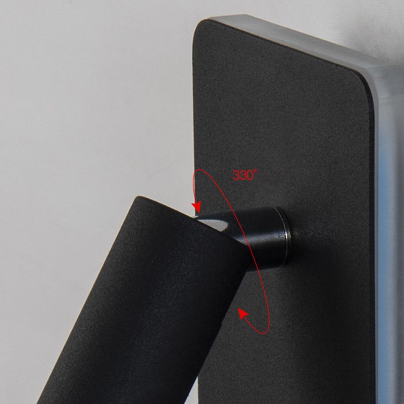 Modern 1-Spotlight Wall Sconce with Switch Squared Wall Mounted Light for Bedroom