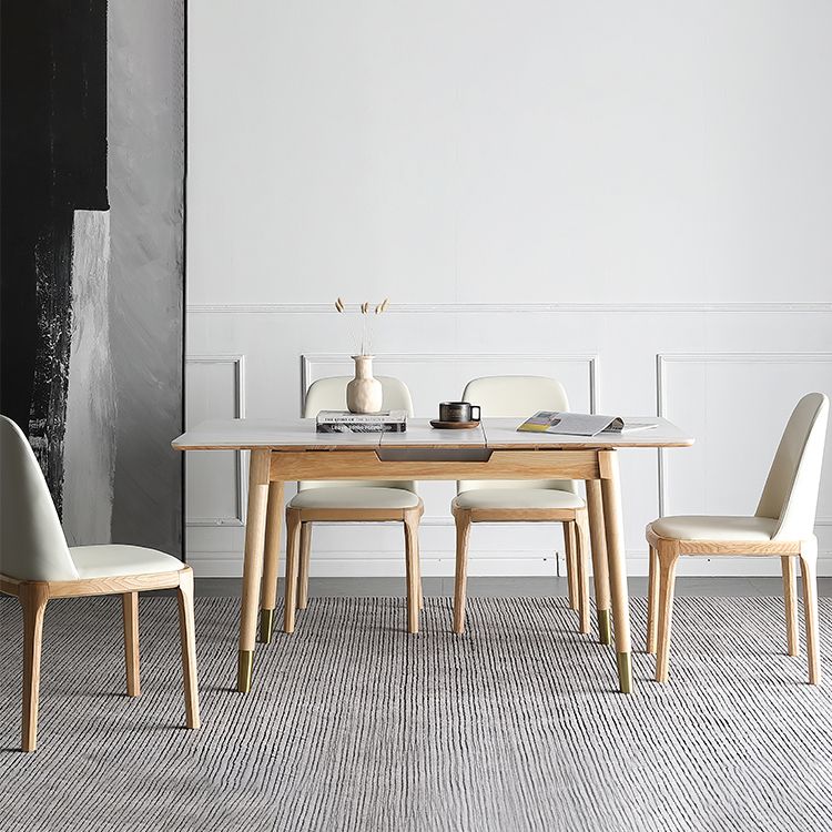 Stone 4-foot Dinette Table Traditional Luxury Extendable Dining Table for Home