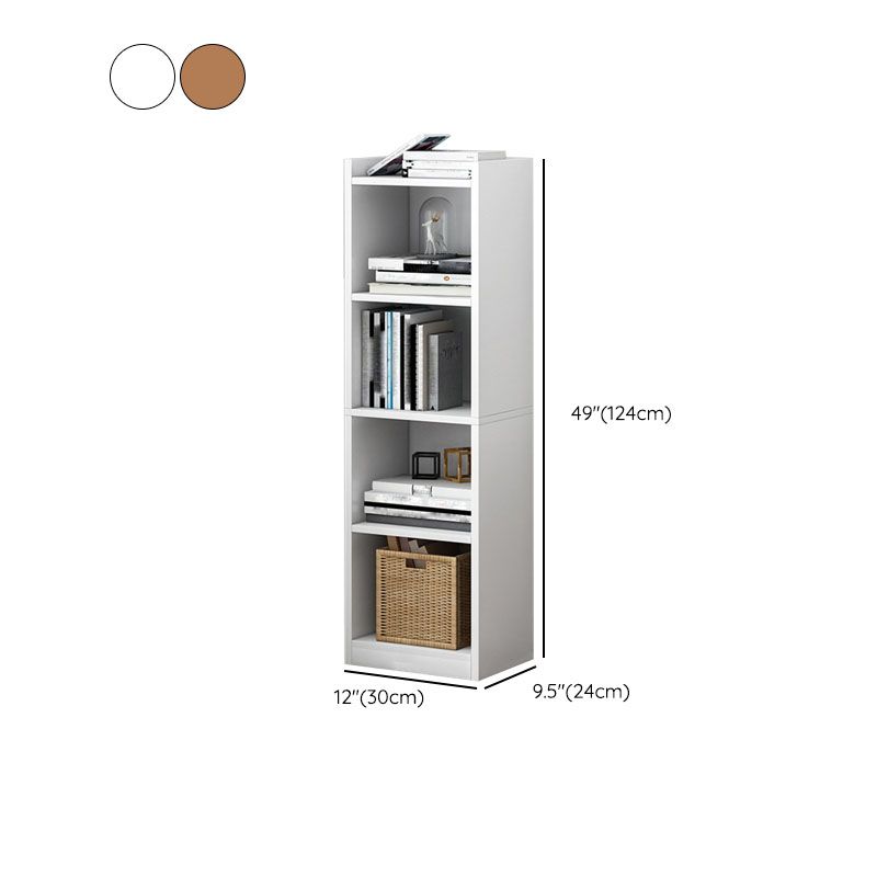 Contemporary Closed Back Bookcase Engineered Wood Bookshelf for Home Office