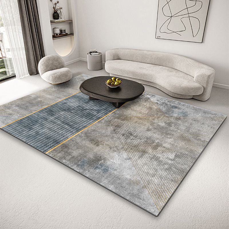 Geometric Pattern Rug Rectangle Shape Stain Resistant Shape Rug for Home Decor