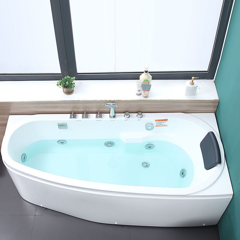 Modern Free Form Bathtub with Drain and Overflow Trim Acrylic Bath