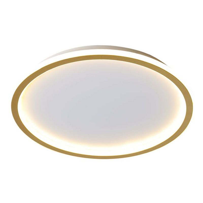 Plafonnier circulaire ultra fin en aluminium pour salon, éclairage encastré à LED en or, simplicité