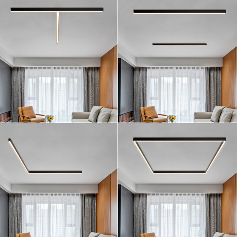 Luz de techo completa minimalista moderna de la barra de la cocina de la aleación de aluminio de la luz de techo LED de la tira larga