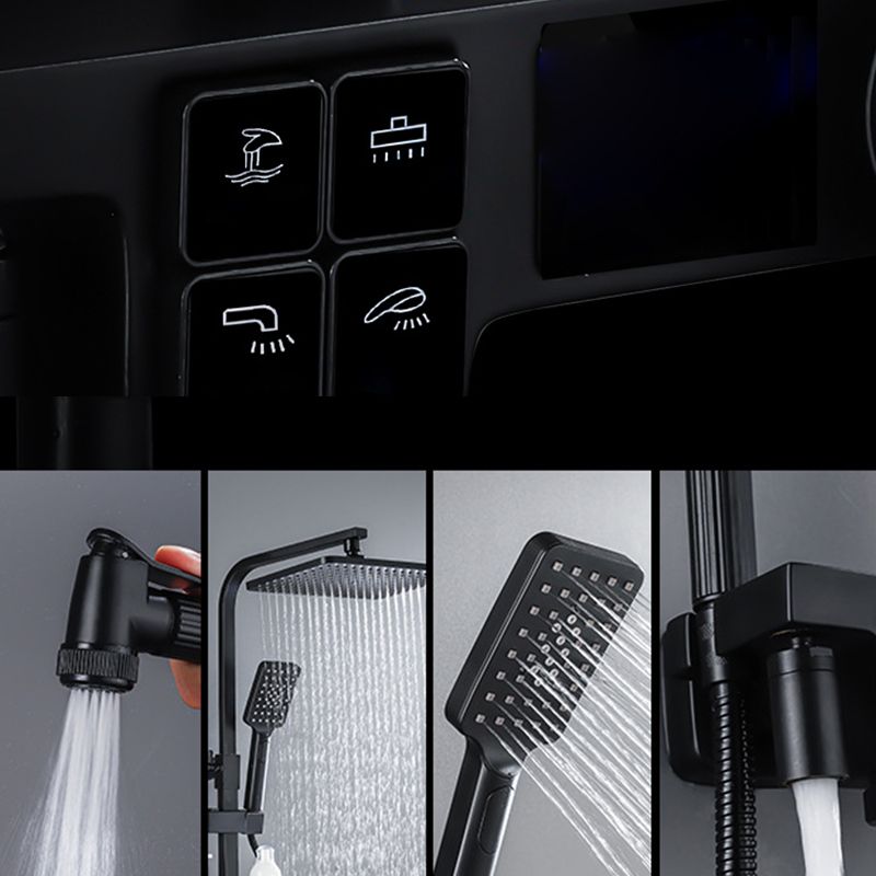 Modern Pressure Balanced Diverter Valve Shower Faucet Square Shower System on Wall