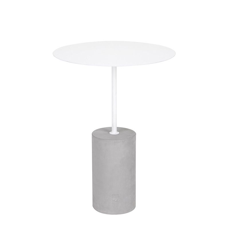 Side Table Metal Pedestal Round Mid-Century Living Room End Table