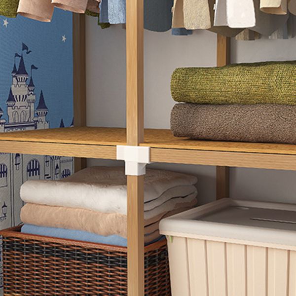 Contemporary Style Wardrobe Armoire Meringue Wood Frame Wardrobe Cabinet for Home