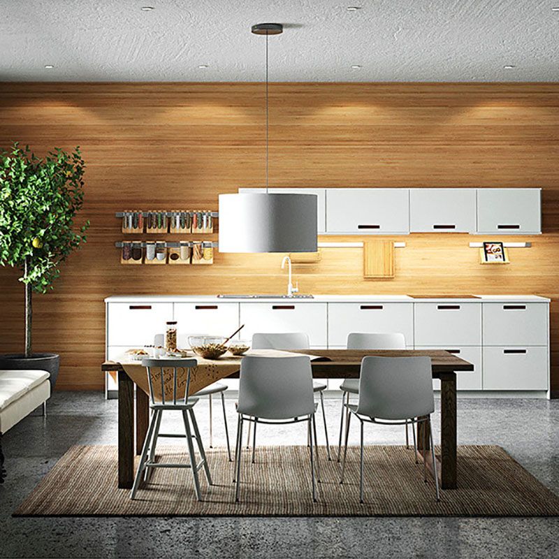 Natural Pine Wood Dining Table Contemporary Rectangle Sled Base Table