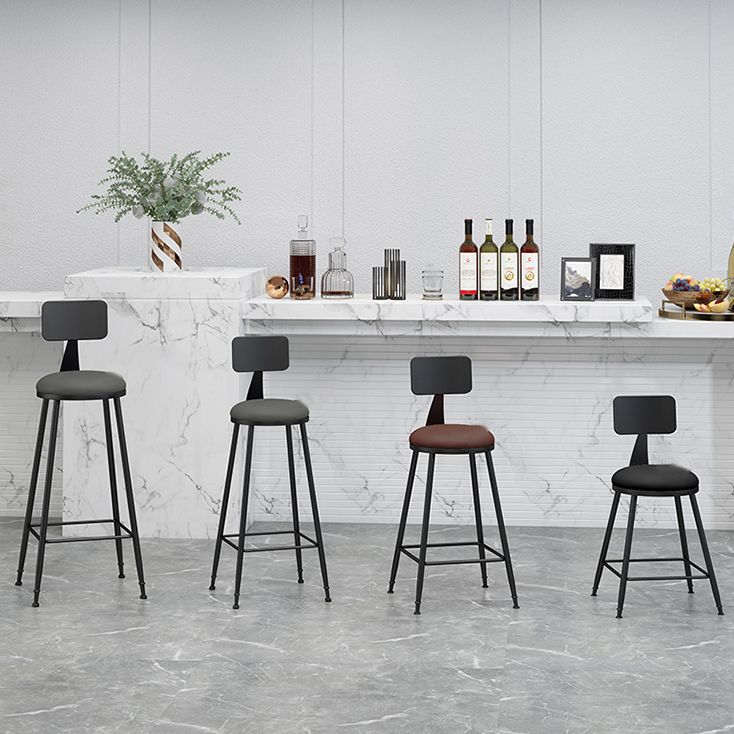 Industrial Footrest Bristol Stool Matte Finish Iron Bar Stool