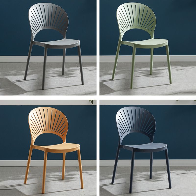 Stackable Armless Dining Side Chair Scandinavian Plastic Dining Chairs