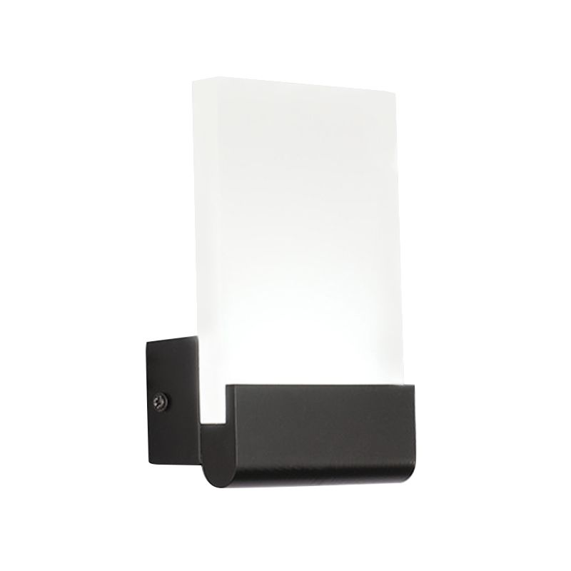 4" Wide Black/White Acrylic Sconce Light Simple Cuboid LED Wall Lighting Ideas, Warm/White Light
