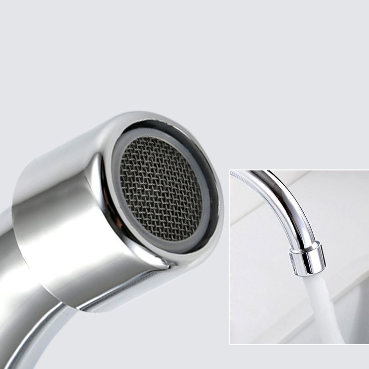 Contemporary Knob Handle Faucet Swivel Spout Bathroom Faucet