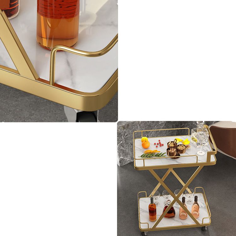 Modern Open Storage Kitchen Trolley Rectangle Dining Room Prep Table