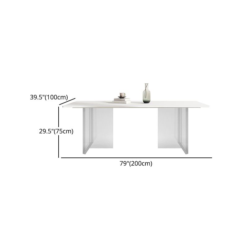 Modern 1/4/5/7 Pieces Dining Set Sintered Stone Dining Table Set with Leather Chairs