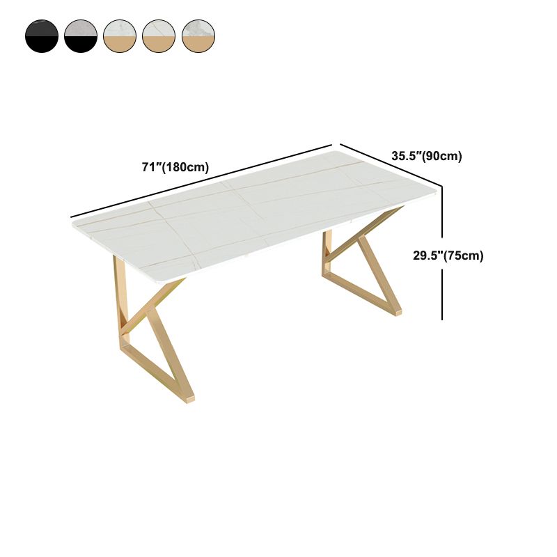 Modern Rectangular Writing Desk Home Office Desk with Metal Legs