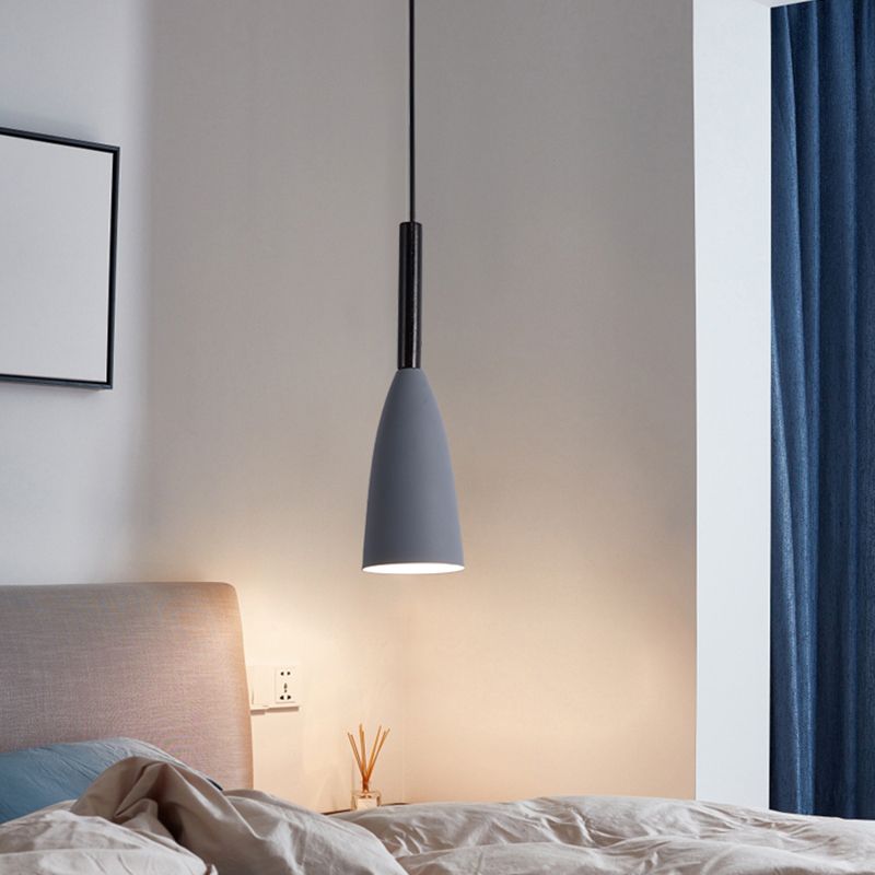 1 Lichthängeleuchte moderne Federlampe mit Metallschatten