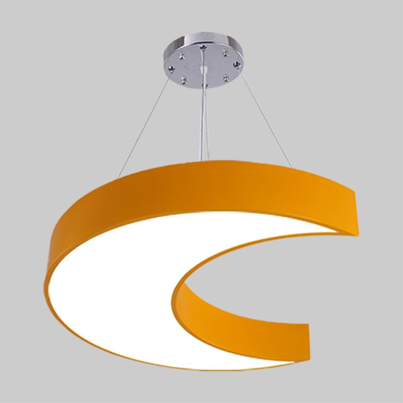 LED Corridor Ceiling Chandelier Creative Yellow/Blue Pendant Light with Crescent Acrylic Shade
