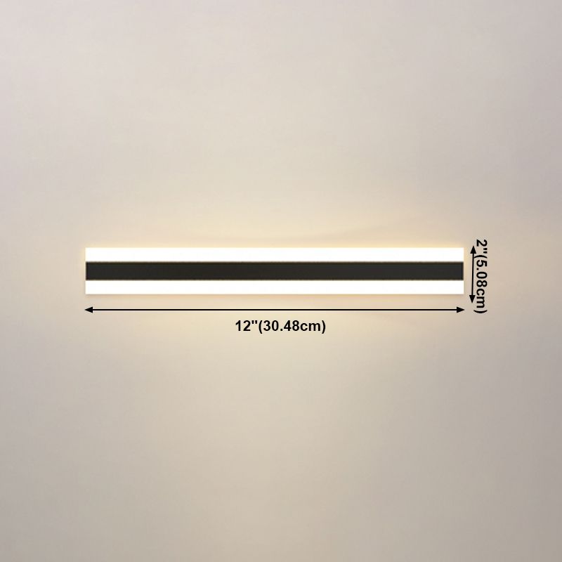 Luz de luz lineal de estilo moderno Luces de metal 1 luces de pared de luz en negro