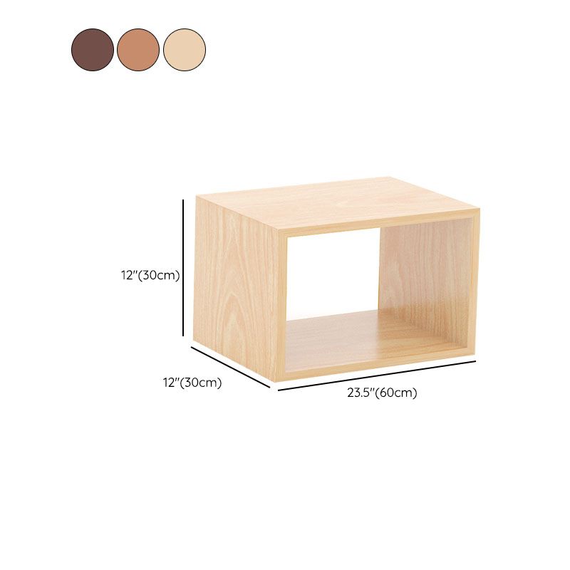 Open Back Cube Bookshelf Contemporary Wood Bookcase for Home