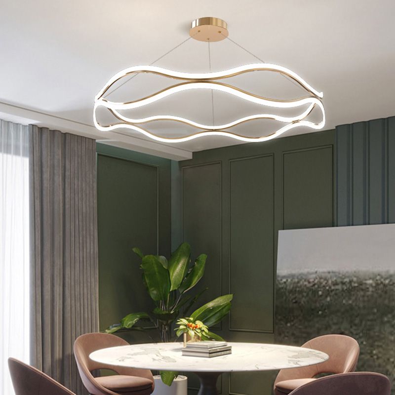 Curve lampadari a LED moderni LED ACRILICO LED LEGGIO PER LA CAMERA DA PASSEGIA CAMERA