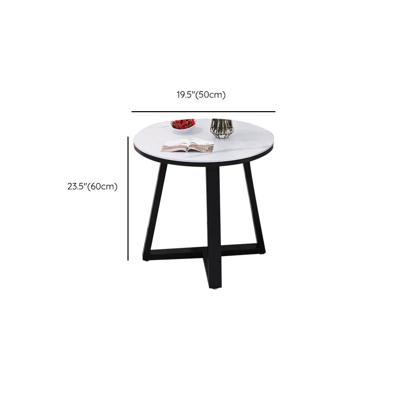 Glam Slate Coffee Table Rectangle Coffee Cocktail Table with Cross Legs