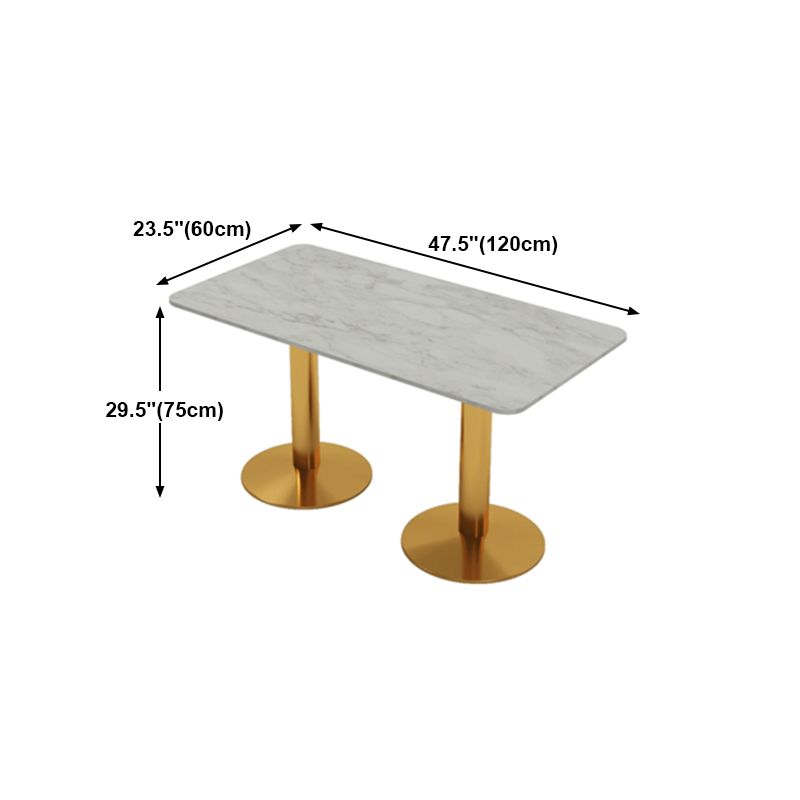 Sintered Stone Dining Table Traditional Luxury Dining Table with Gold Base