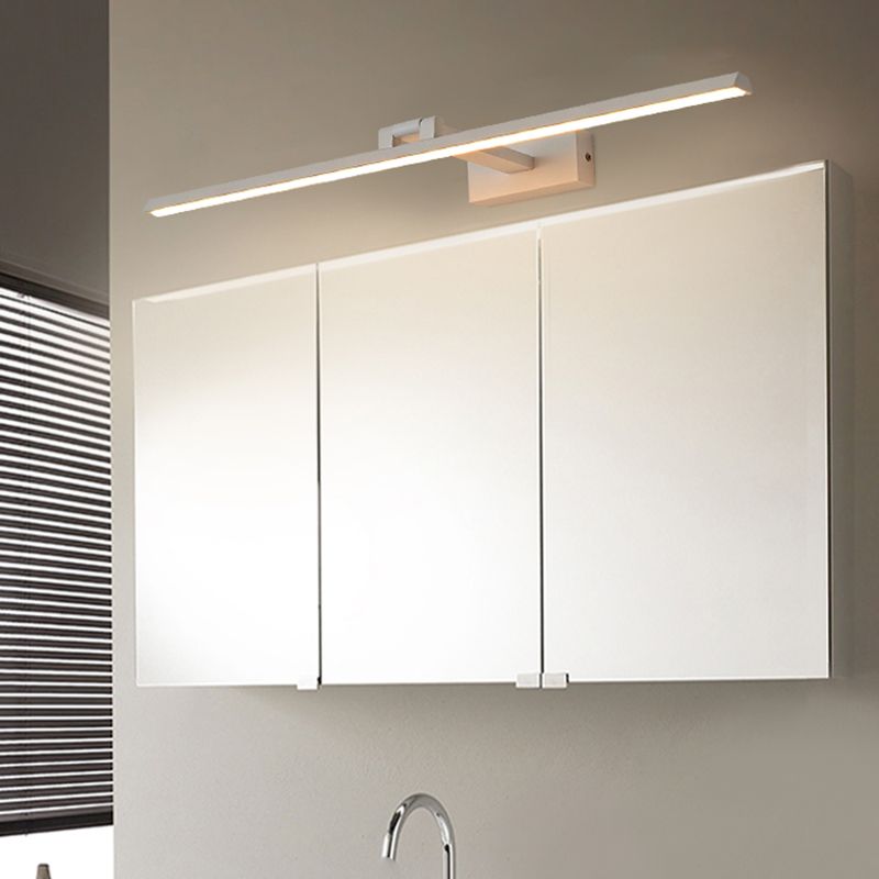 Metal linear Shade Swing Arm Wall Lights Modern 1 Head Wall Mount Fixture in White