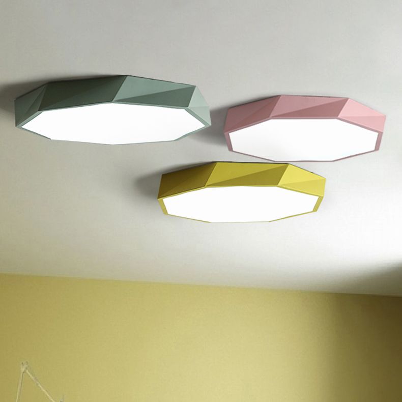 Acrilico Macaron LED de monte en el moderno estilo creativo de acero de techo geométrico de luz para dormitorio