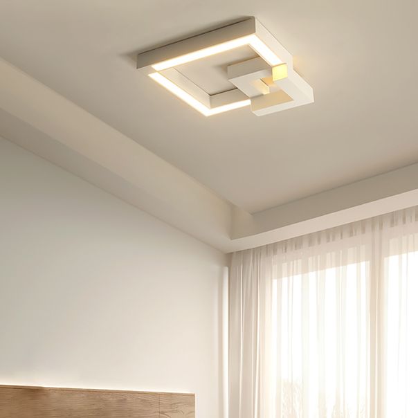 Luminaire de plafond encastré carré contemporain en métal pour salon