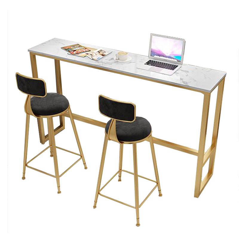 Glam Style Bar Set 1/2/3/5 Pieces Faux Marble Rectangle Counter Set