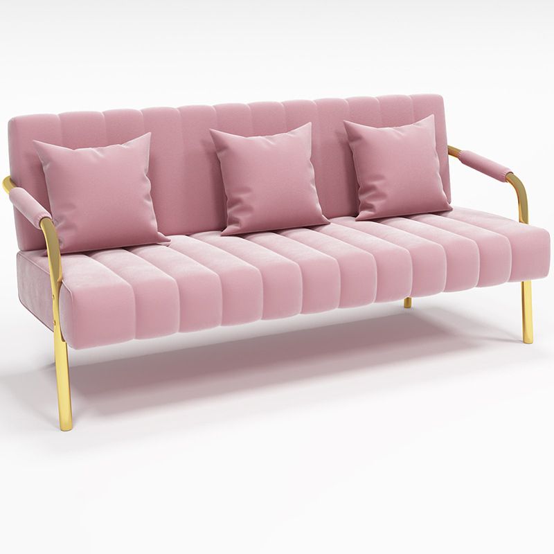 Modern Standard Metal Legs Sofa Macaroon Fabric Sofa for Apartment