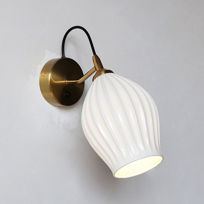 Modern Single Chrome/Golden Wall Mounted Sconce Shaded Wall Light