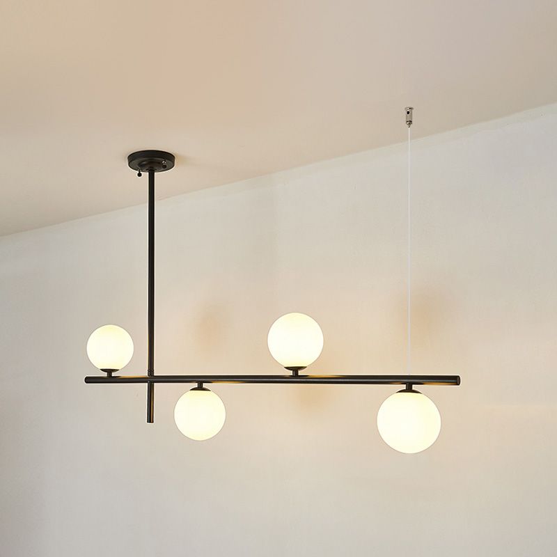 Pendants contemporains Sphère Glass Island Chandelier pour la cuisine