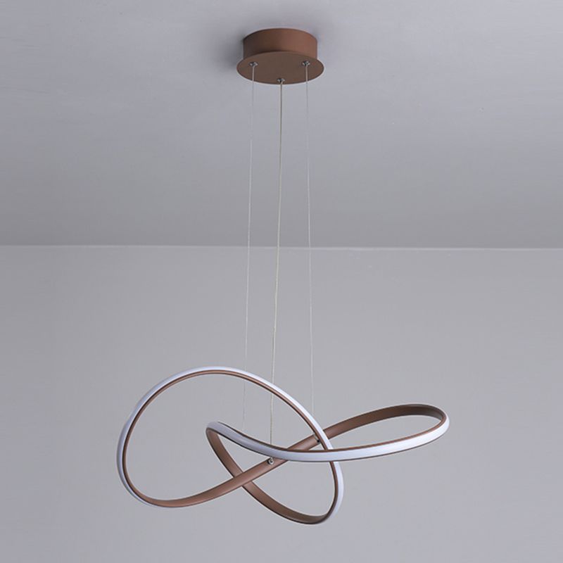 1 Light Twisted Pendant Chandelier Modern Style Metal Hanging Lamps