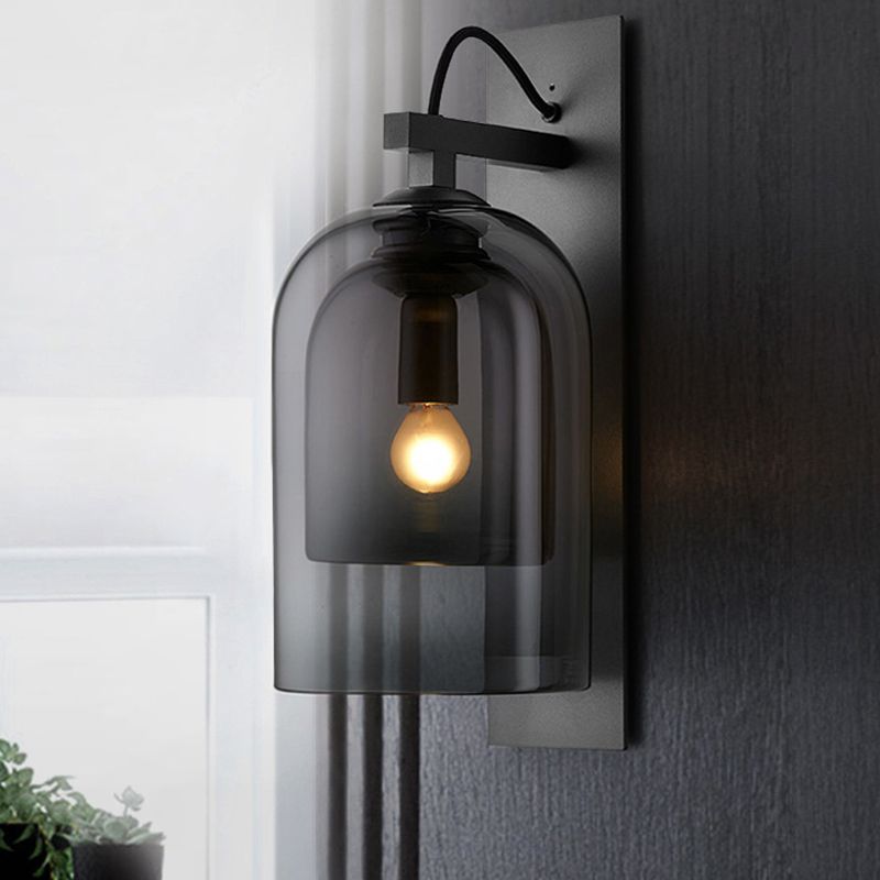 Glass Geometric Shape Sconce Light Modern-Style 1-Light Wall Light Fixtures