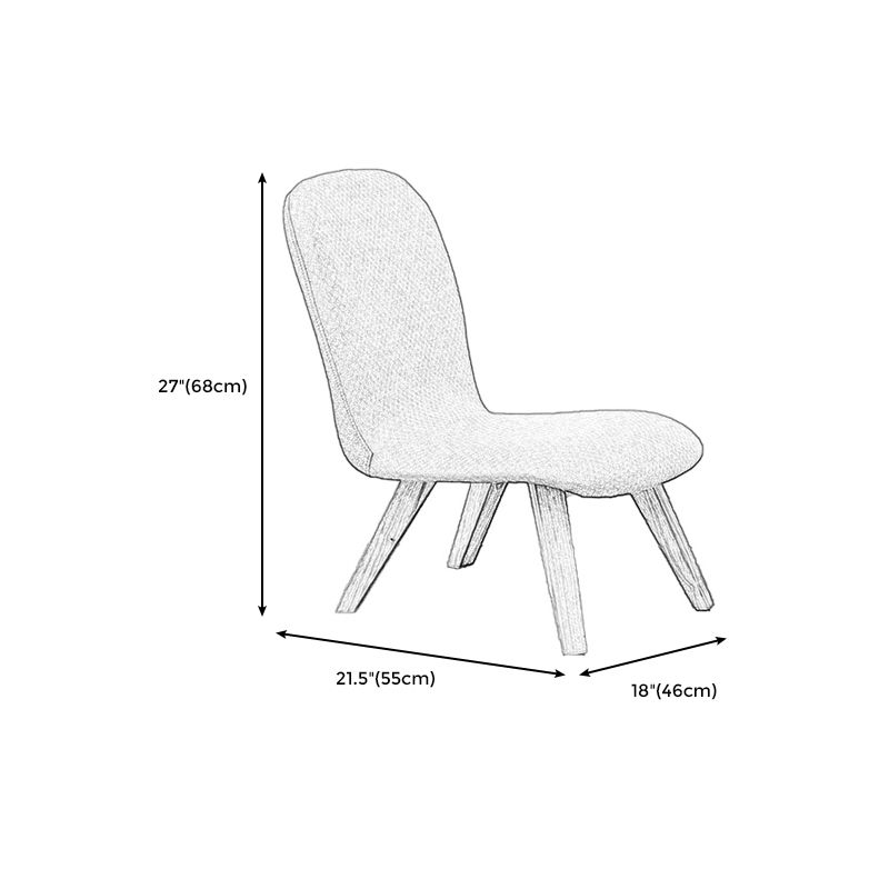 Armless Chair 18.1" L x21.6" W x26.7" H Solid Wood Frame Chair