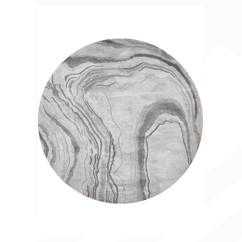 Stylish Grey Modern Area Rug Polyester Rug Easy Care Washable Carpet for Home Decor