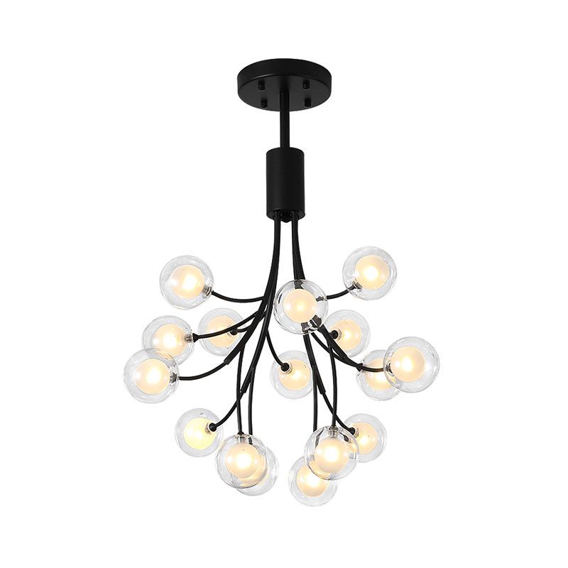 Chandelier de raisin noir suspendu 16 lumières