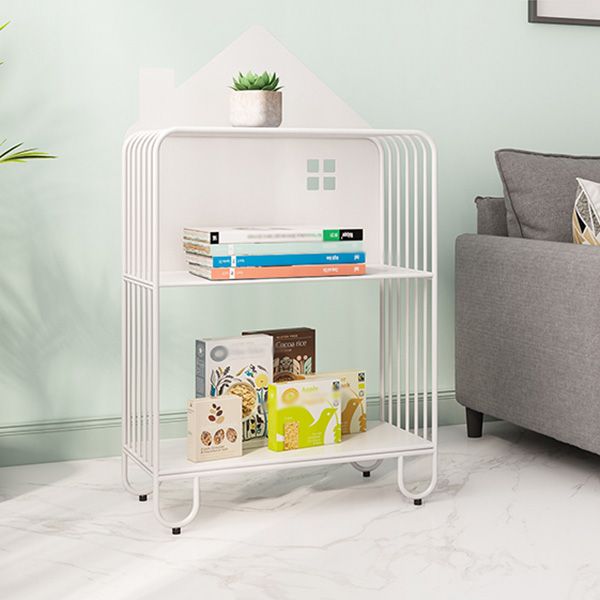 Open Back Metal Bookshelf Scandinavian Style Bookcase for Home Study Room