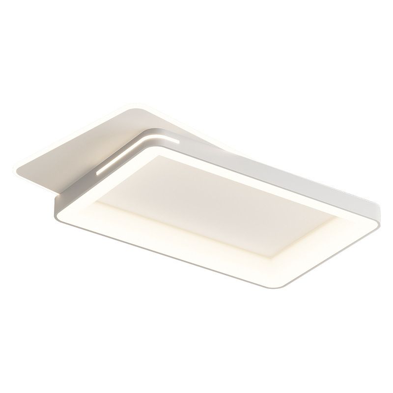 Modern Flush Mount LED Geometric Shape Metal Ceiling Light with Acrylic Shade for Bedroom