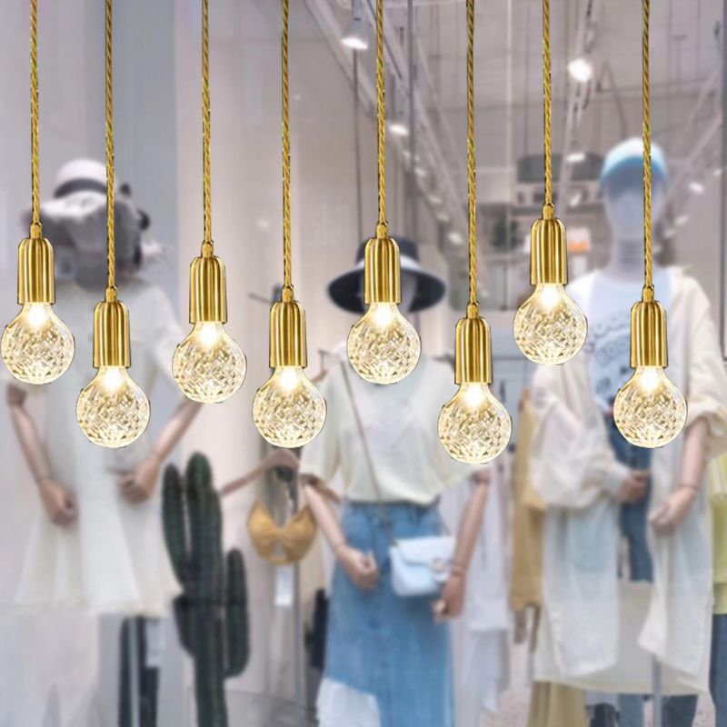 Loft Style Bulb Ceiling Lighting Fixture Metal Down Lighting Pendant for Cloth Shop