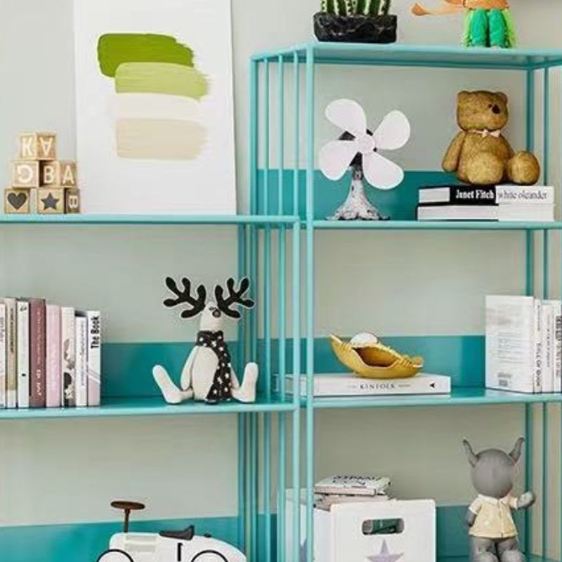 Standard Metal Bookshelf Scandinavian Open Back Bookcase with Shelves