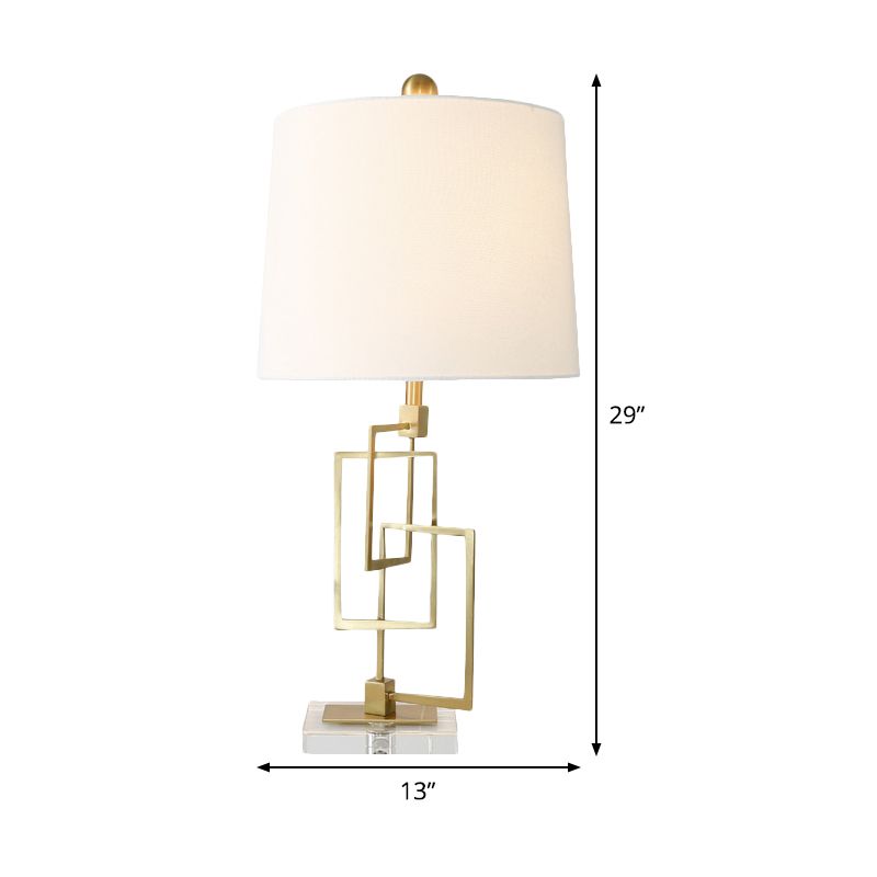 Modernist 1 Bulb Task Lighting White Barrel Reading Book Light with Fabric Shade