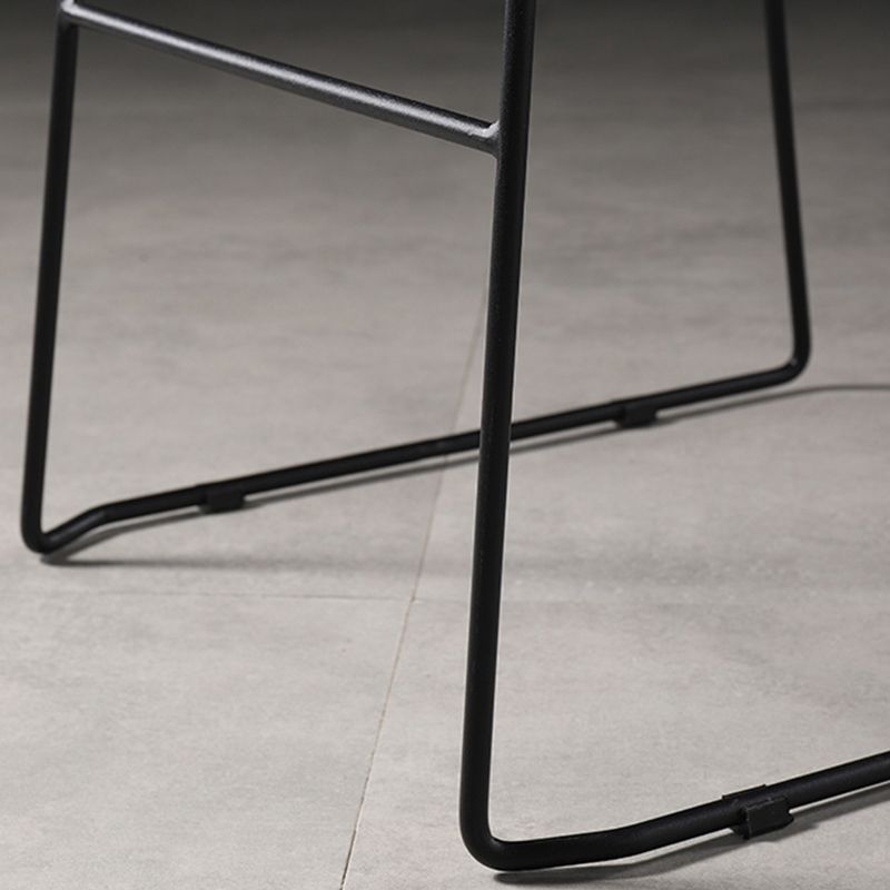 Modern Style Square Seat Barstool Pu Leather Counter Bar Stool with Metal Legs for Home