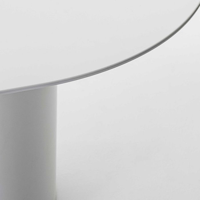 Modern Solid Wood Table for Restaurant Oval Dining Table in White with Double Pedestal
