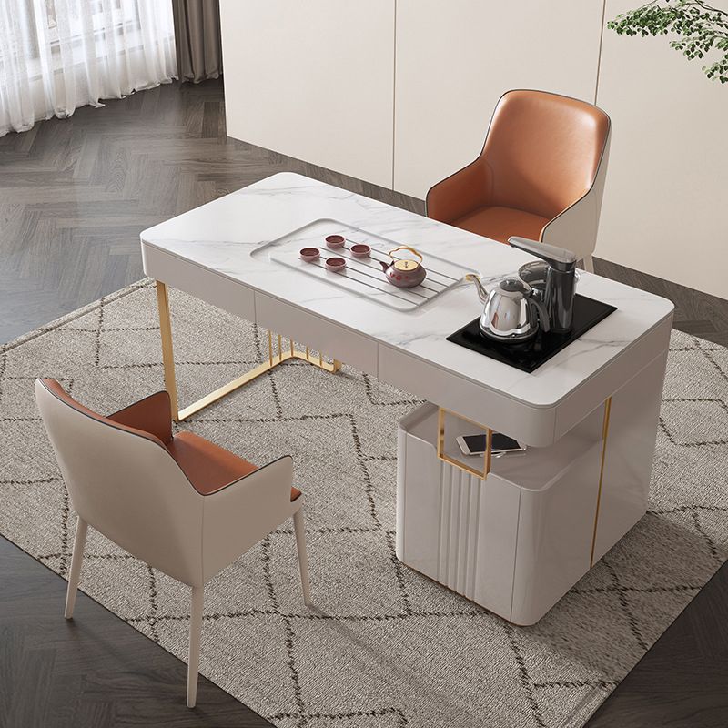 Contemporary PU Leather Dining Chairs Indoor Arm Chair with Upholstered