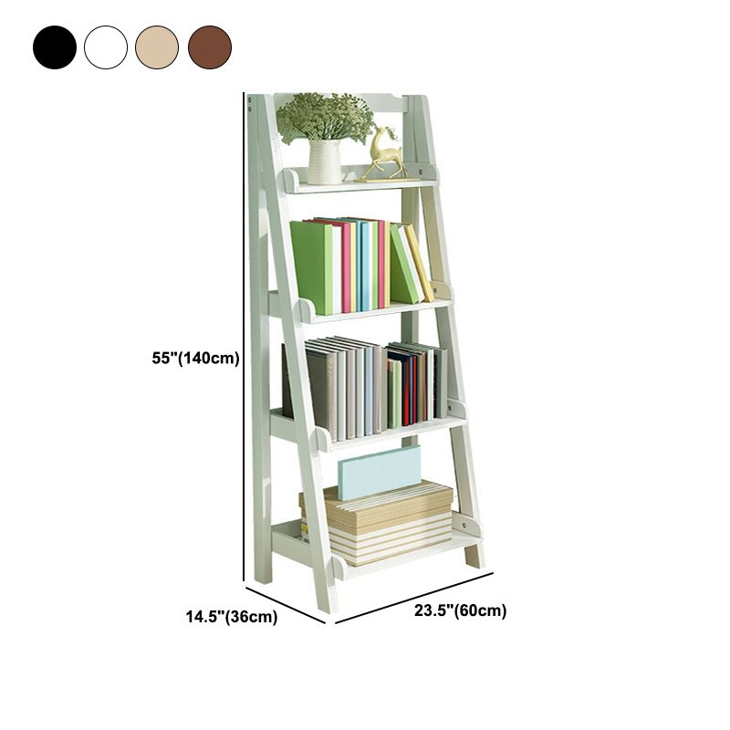 Ladder Bookshelf Modern Wooden Bookcase for Living Room 55.1"H