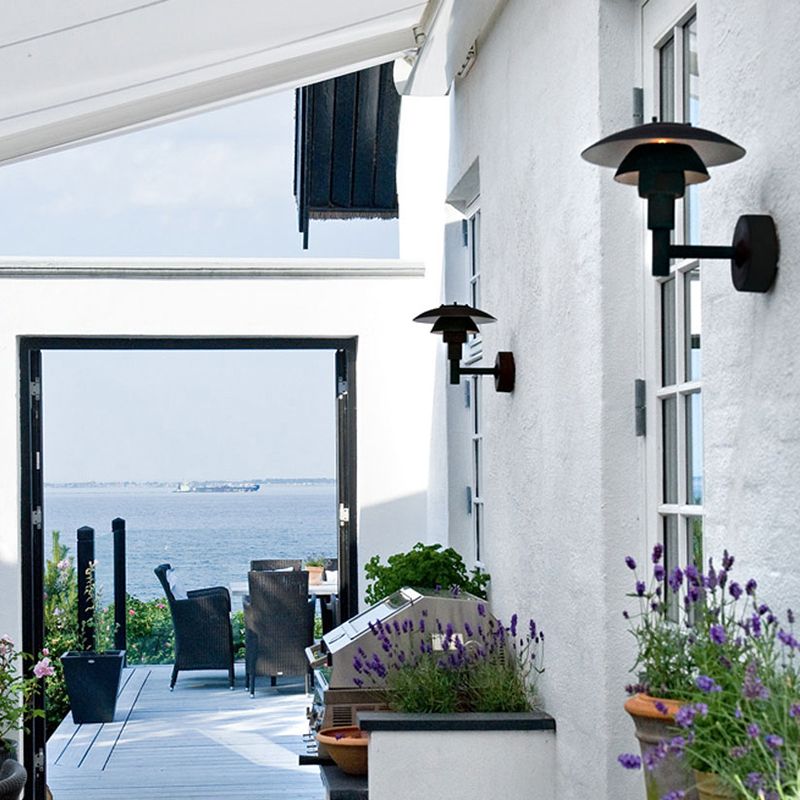 Matte Black Wall Lamp Industrial Aluminum 1 - Light Wall Armed Sconce