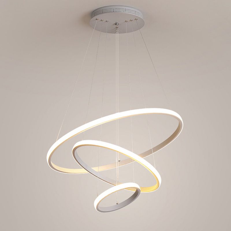 Multi-Tier Chandelier Light Fixtures Modern 3-Light Chandelier Pendant Lamp with Acrylic Shade