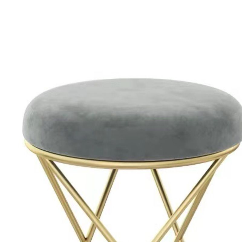 Round Ottoman Scratch Resistant Modern Pure Color Upholstered Ottoman